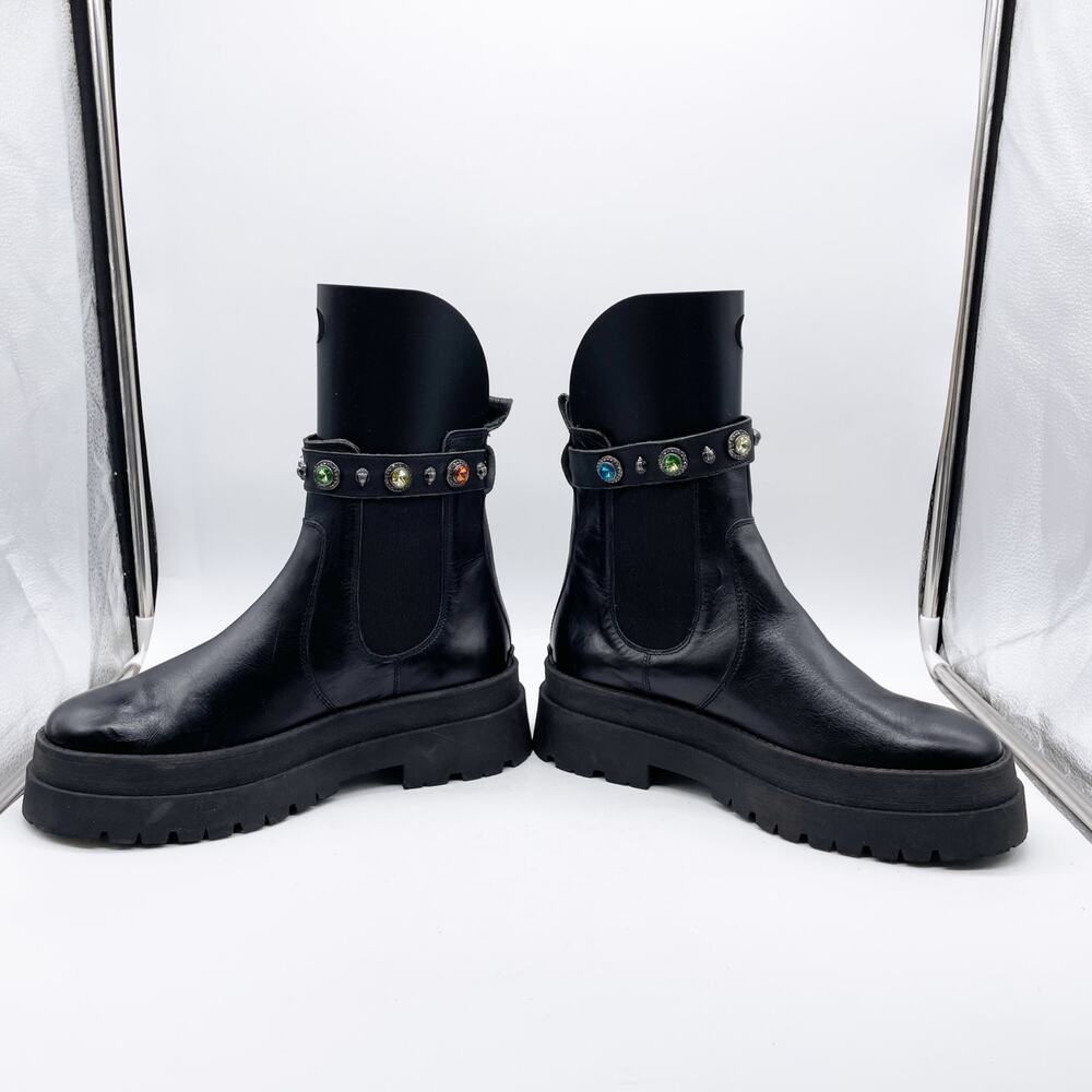 Kurt Geiger London London Sawyer Jeweled Studs Dot Chelsea Boots EU41/US10 - Picture 8 of 10